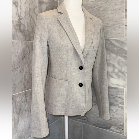 Banana Republic Jacket Blazer Womens Size 4 -2 Button Gray Textured - Picture 2 of 9